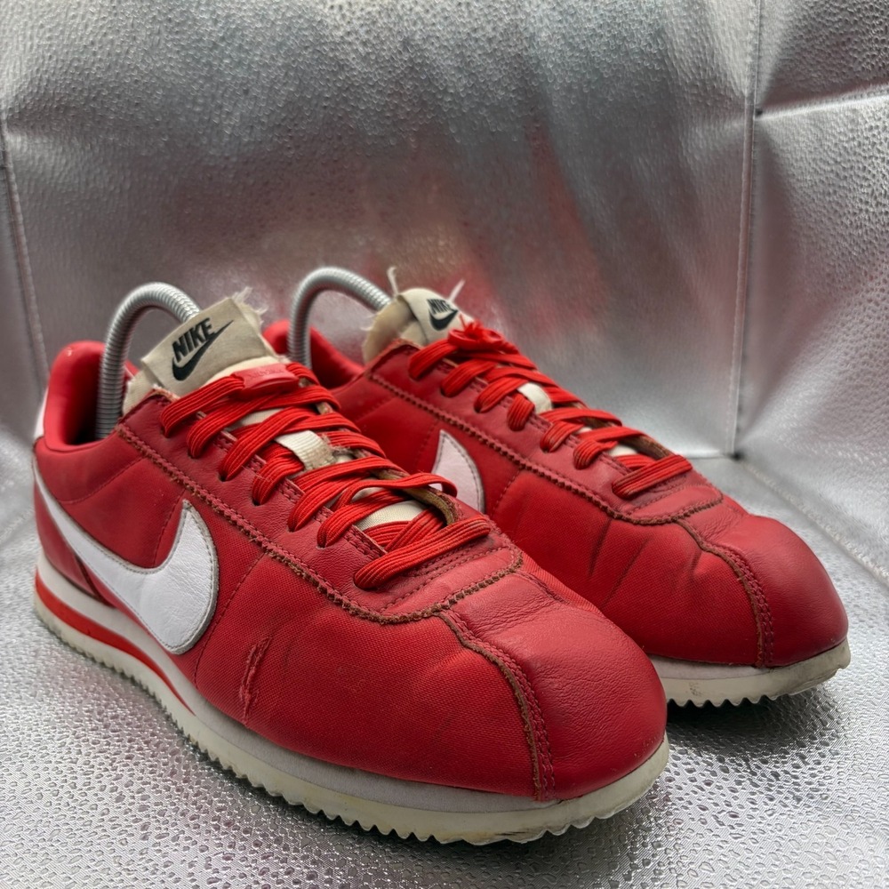 Size 9 Nike Classic Cortez Gym Red Sail Textile Trainers Sneakers AT8245-999